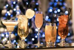array of cocktails during Christmas at Saunton Sands Hotel