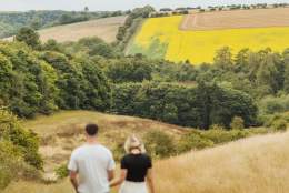 A couple walking through the Yorkshire Wolds