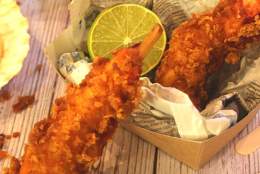 Half-tail lobster skewers