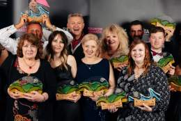 winners with their trophies of the 2023 REYTA awards