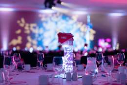 A view of the table decorations and stage at the REYTAs 2023