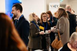 Delegates networking at the VHEY conference