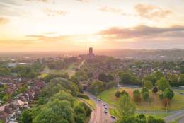 Sunrise above a cathedral in Guildford - image credit Dan Hannington