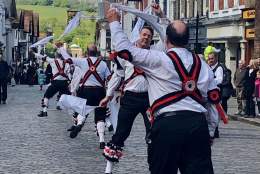Morris Men dancing and enjoying May Day Celebrations in Guildford
