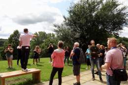Tour Guide leading a tour at Guildford Cathedral