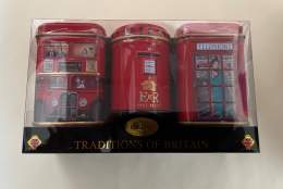 Selection of teas on sale at Guildford Tourist Information Centre