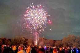 Firework explosion at Ripley Fireworks display in Surrey