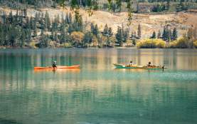 Couple on Kalamalka Lake with Adaptive Kayak