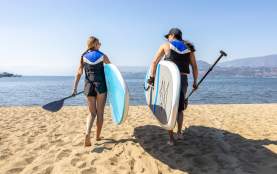 People Paddle Boarding at Rotary Beach Okanagan Lake 2