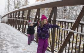 Snowy Mission Creek with the Girls