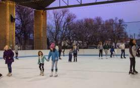 People ice skating at Roosevelt Park