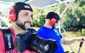 Filming in the Swamp Outside of New Orleans