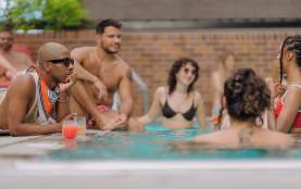Relaxing at the Virgin Hotel Pool