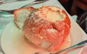 Vincent's Corn & Crab Bisque in a Bread Bowl