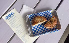 Everything Bagel with Plain Cream Cheese - Flour Moon Bagels