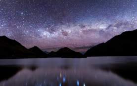Milky Way reflecting onto lake