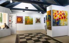 A selection of art on display at Giraffe Art Gallery Arrowtown
