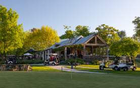Hole in One Café at Millbrook Resort in the evening sunshine