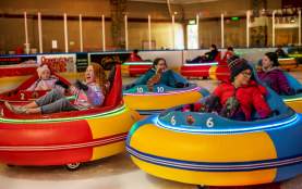 Kids having fun at the Queenstown Ice Arena Bumper Cars