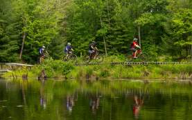 Four Bicyclists at Griffin Bike Park in Terre Haute, Indiana