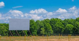 Movie screen at Getty Drive-In