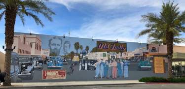 Mural of the city of Indio in the 60s