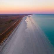 Aerial view of Eighty Mile Beach south of Broome