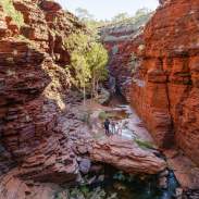 People standing in Joffre Gorge, Karijini National Park