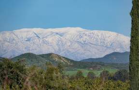 The mountains surrounding Temecula, covered in snow