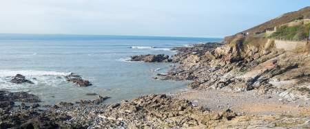 Overview shot of Limeslade Bay Beach