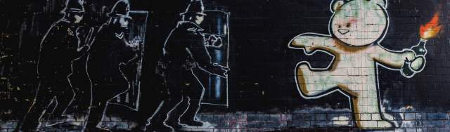 Banksy's Mild Mild West mural in Stokes Croft, Bristol - credit Morgane Bigault