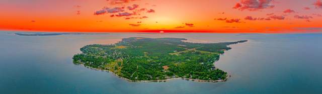 Kelleys Island Aerial Sunset