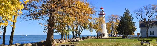 Marblehead Lighthouse Fall Leaves