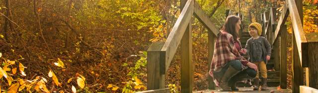 Mom and kid Old Woman Creek