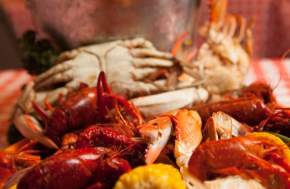 Seafood platter from Larry's French Market in Beaumont, TX