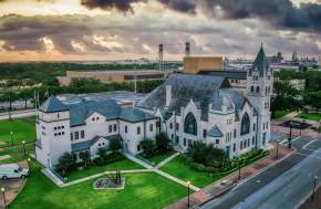 Aerial View Of The Tyrrell Historical Library In Beaumont, TX