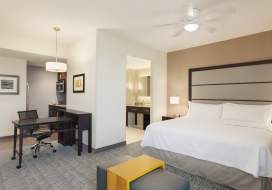 A king bed room at the Homewood Suites