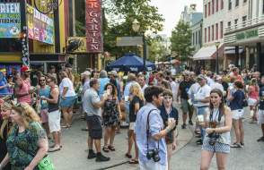 downtown street filled with people