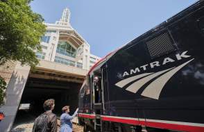 Amtrak resting at Mobile Convention Center