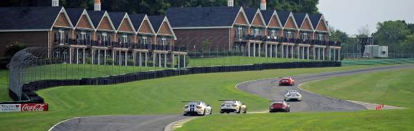 Cars racing around a curvy track