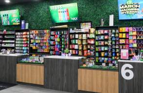 Displays at High Society Cannabis Saline