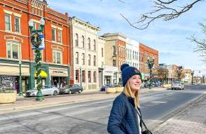 Jackie poses in downtown Ypsilanti