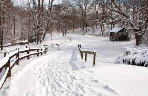 Trail in parker mill in winter