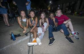 5 teens enjoying nightlife