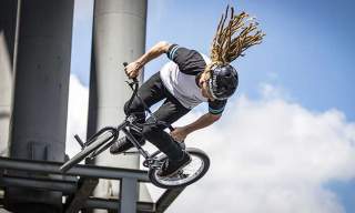 A BMX rider doing a trick