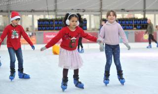 Children ice skating at Cheltenham Ice Rink