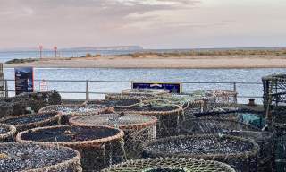 lobster pots on mudeford quay