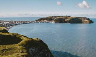 Aerial view of the North Wales coastline