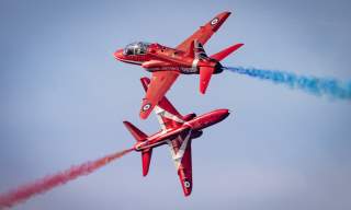 The Red Arrows performing at Sidmouth Air Show