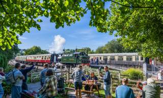 South Devon Railway on a busy sunny day